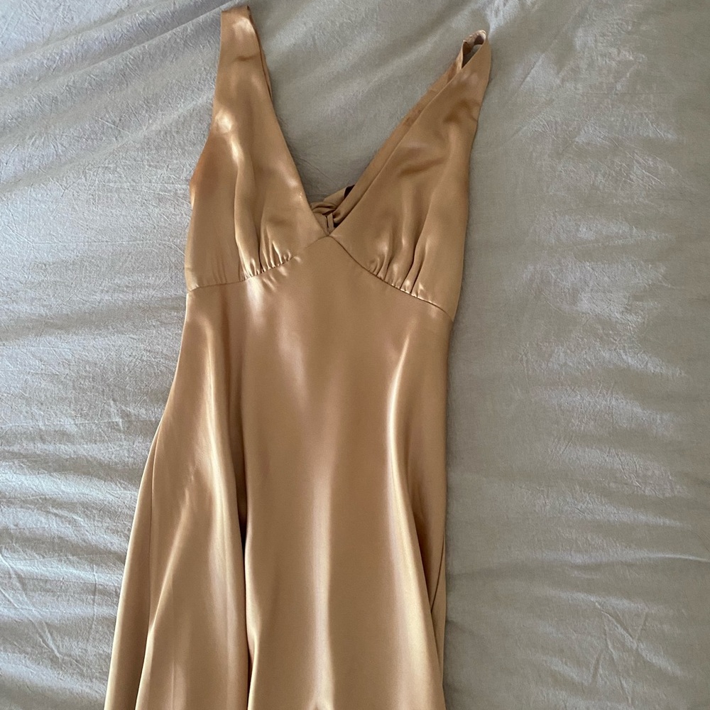 Petal & Pup Gold Satin Dress - Picture 2 of 4